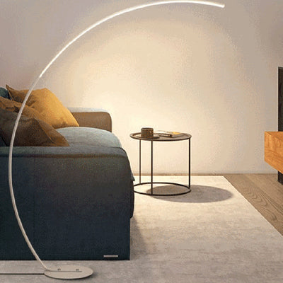 Modern Minimalist Curved Line Aluminum LED Standing Floor Lamp For Living Room