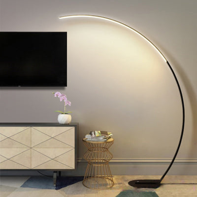 Modern Minimalist Curved Line Aluminum LED Standing Floor Lamp For Living Room