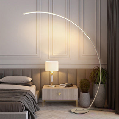 Modern Minimalist Curved Line Aluminum LED Standing Floor Lamp For Living Room