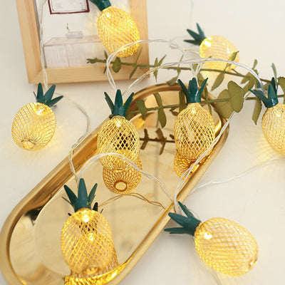 Modern Art Deco Small Pineapple PVC LED String Light For Living Room