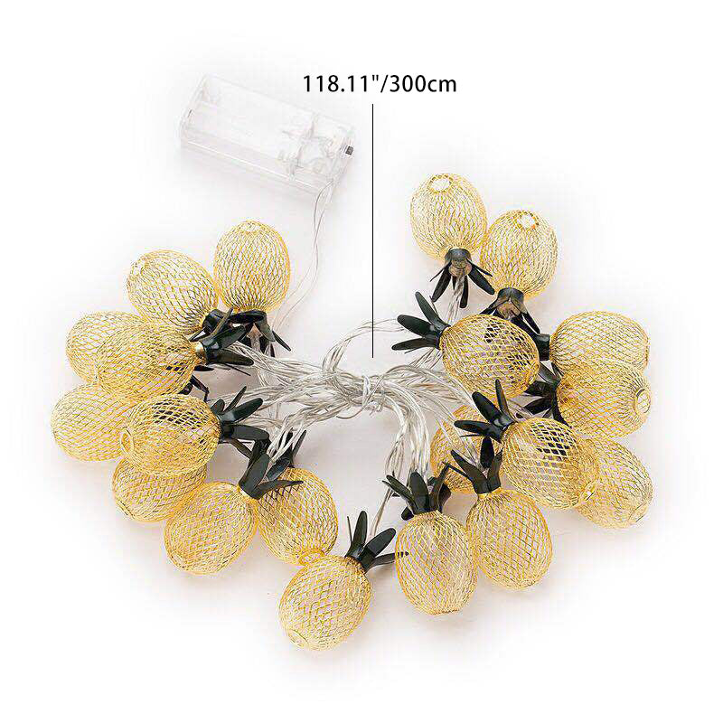 Modern Art Deco Small Pineapple PVC LED String Light For Living Room