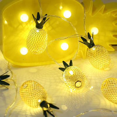 Modern Art Deco Small Pineapple PVC LED String Light For Living Room