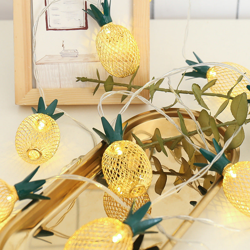 Modern Art Deco Small Pineapple PVC LED String Light For Living Room