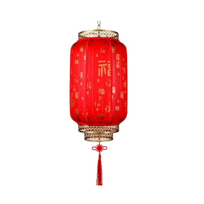 Traditional Chinese Lantern Solar PVC Iron LED Pendant Light Outdoor Light For Outdoor Patio