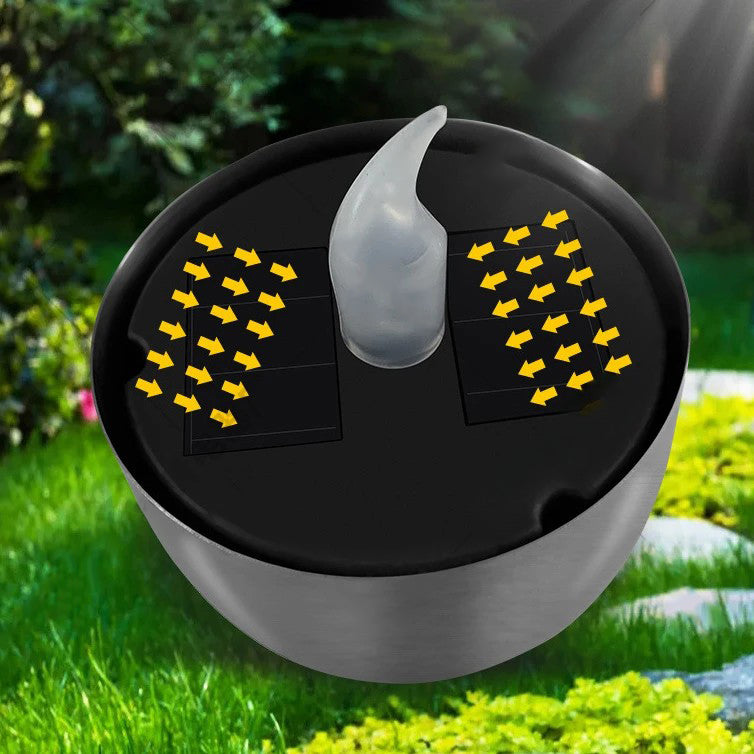 Modern Minimalist Candle Round PC Stainless Steel LED Outdoor Light For Garden