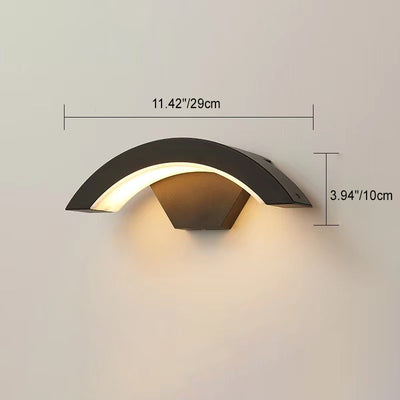 Moderne minimalistische gebogene gebogene Aluminium-LED-Wandleuchter-Lampe für Terrasse im Freien 