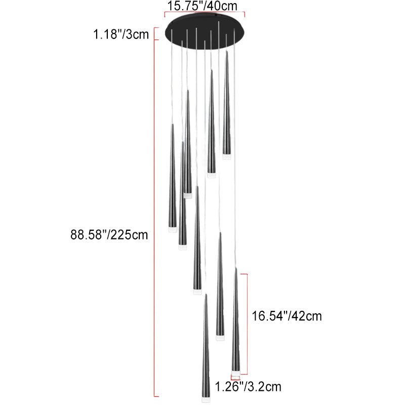 Moderne minimalistische runde Zweig Acryl Eisen LED Kronleuchter für Wohnzimmer 