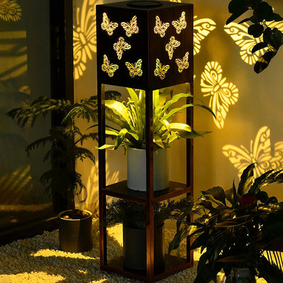 Modern Minimalist Rectangle Butterfly Hummingbird Dragonfly Iron LED Outdoor Light For Garden