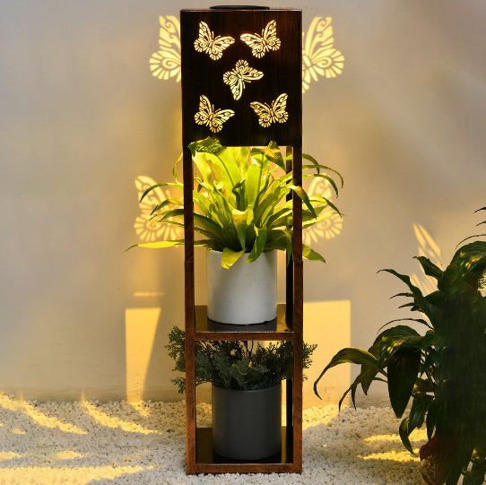 Modern Minimalist Rectangle Butterfly Hummingbird Dragonfly Iron LED Outdoor Light For Garden