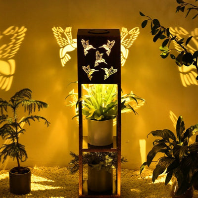 Modern Minimalist Rectangle Butterfly Hummingbird Dragonfly Iron LED Outdoor Light For Garden