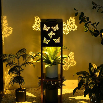 Modern Minimalist Rectangle Butterfly Hummingbird Dragonfly Iron LED Outdoor Light For Garden