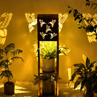 Modern Minimalist Rectangle Butterfly Hummingbird Dragonfly Iron LED Outdoor Light For Garden