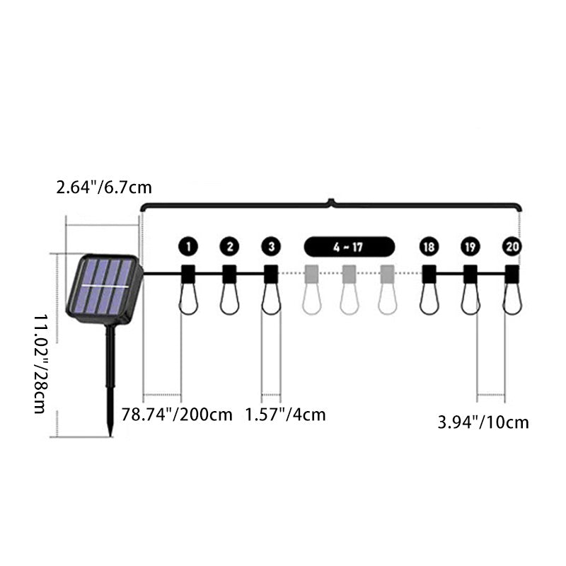 Modern Minimalist Round Long Line Glass Iron LED String Light For Garden