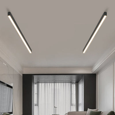 Modern Minimalist Long Acrylic Aluminum LED Flush Mount Ceiling Light For Living Room