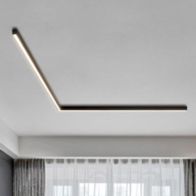 Modern Minimalist Long Acrylic Aluminum LED Flush Mount Ceiling Light For Living Room