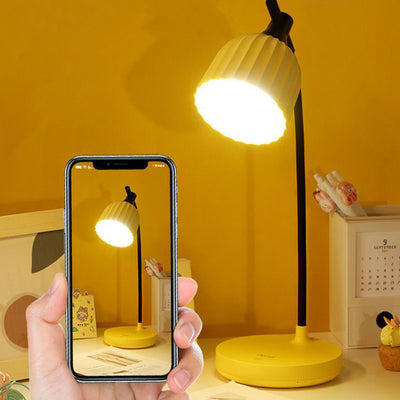 Moderne minimalistische runde plissierte ABS LED Tischlampe für Wohnzimmer 