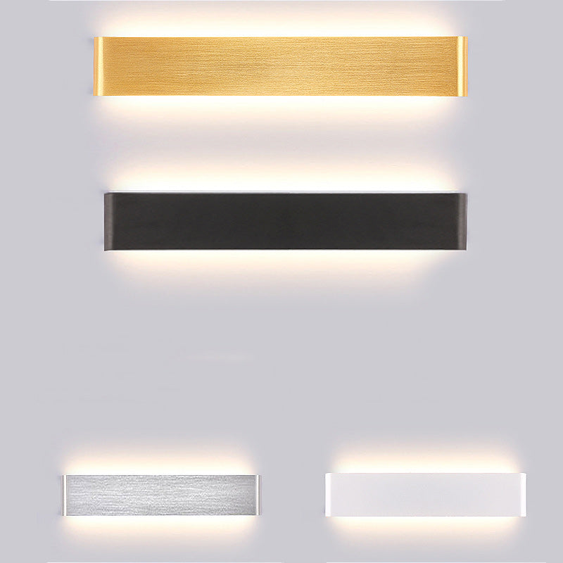 Moderne minimalistische Rechteck Acryl Aluminium LED Wandleuchte Lampe für Wohnzimmer 