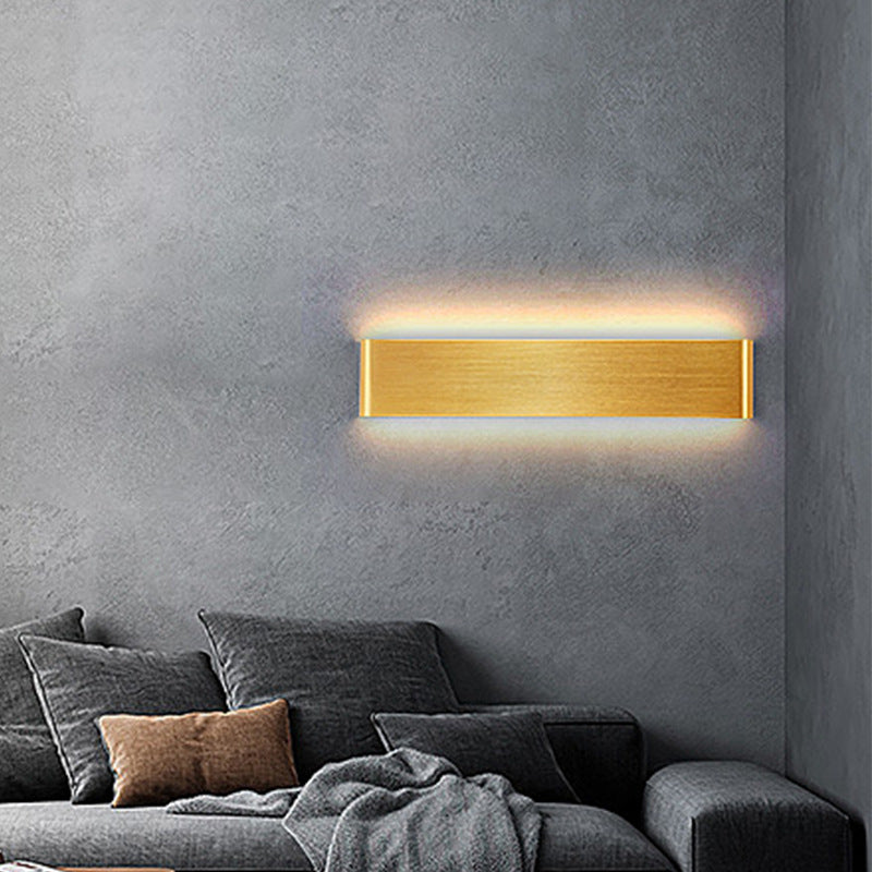 Moderne minimalistische Rechteck Acryl Aluminium LED Wandleuchte Lampe für Wohnzimmer 