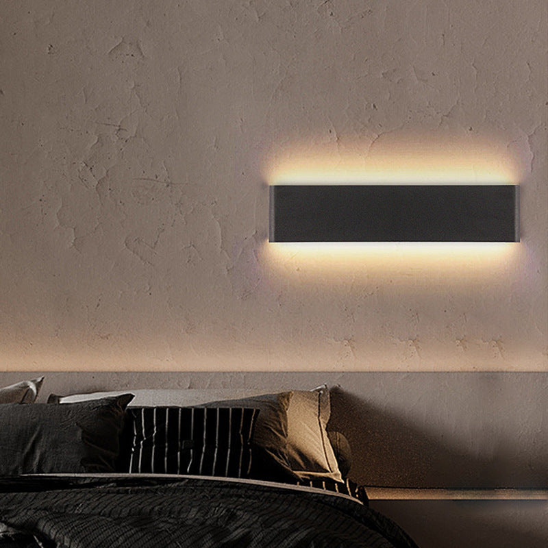 Moderne minimalistische Rechteck Acryl Aluminium LED Wandleuchte Lampe für Wohnzimmer 