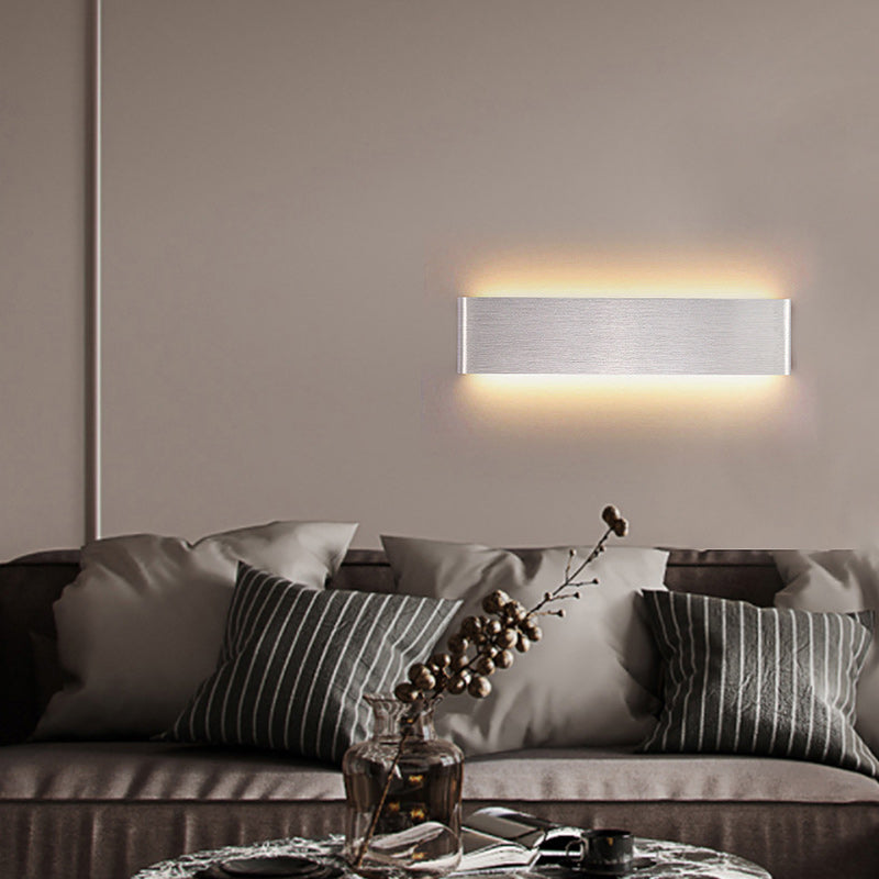 Moderne minimalistische Rechteck Acryl Aluminium LED Wandleuchte Lampe für Wohnzimmer 