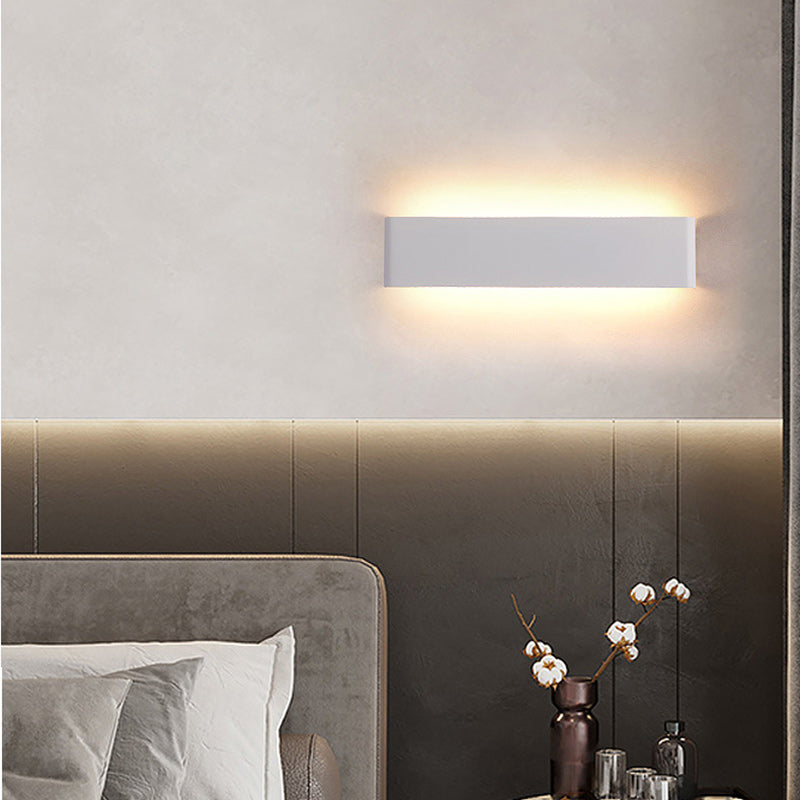 Moderne minimalistische Rechteck Acryl Aluminium LED Wandleuchte Lampe für Wohnzimmer 