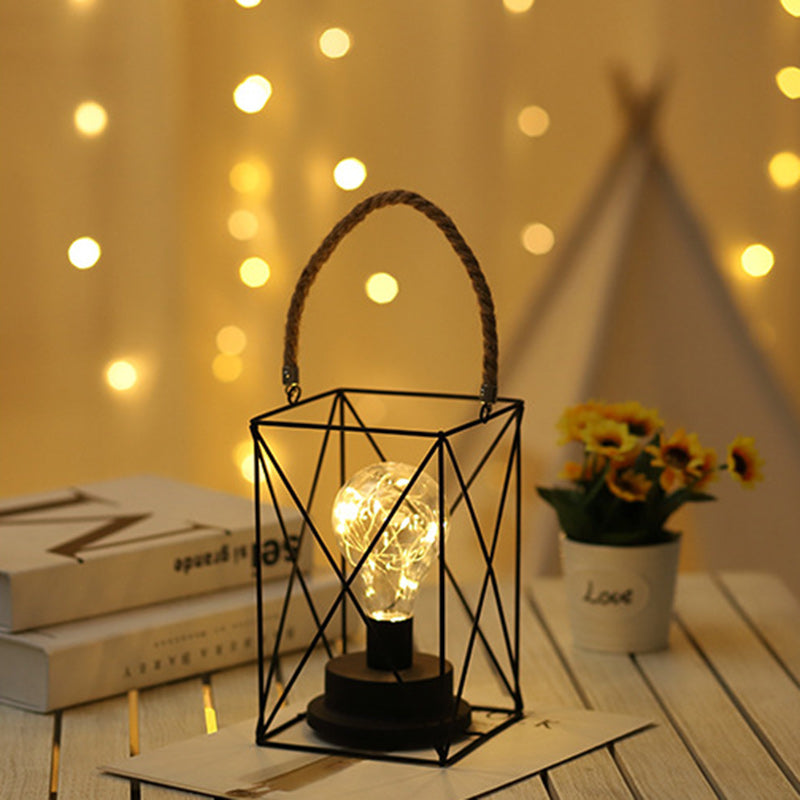 Modern Minimalist Vertical Strip Square Round Iron LED Table Lamp For Living Room