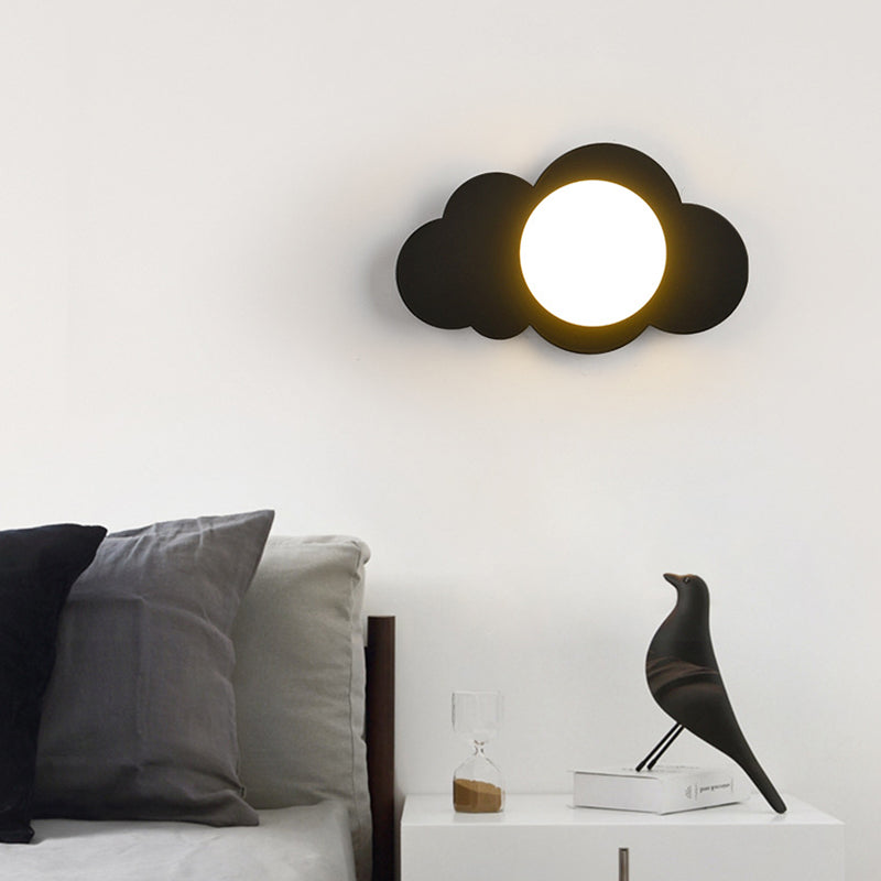 Moderne Art Deco Wolke Form Glas Eisen 1-Licht Wand Leuchte Lampe Für Wohnzimmer 