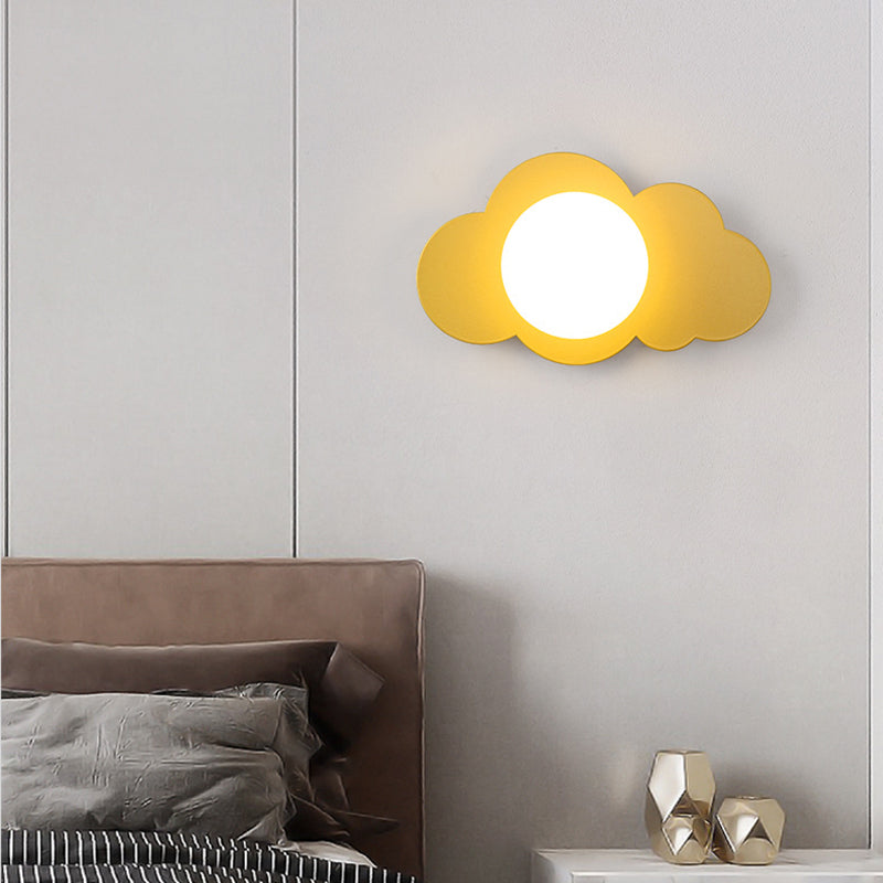 Moderne Art Deco Wolke Form Glas Eisen 1-Licht Wand Leuchte Lampe Für Wohnzimmer 