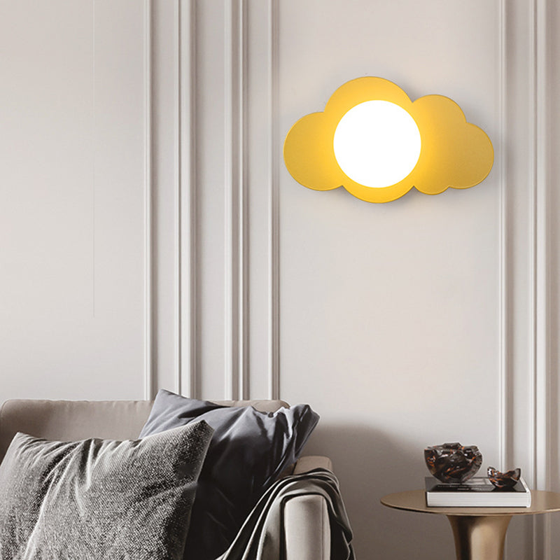 Moderne Art Deco Wolke Form Glas Eisen 1-Licht Wand Leuchte Lampe Für Wohnzimmer 