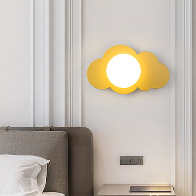 Moderne Art Deco Wolke Form Glas Eisen 1-Licht Wand Leuchte Lampe Für Wohnzimmer 