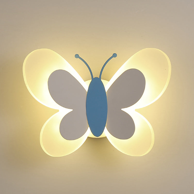 Moderne Art Deco Schmetterling Form Acryl Eisen LED Wand Leuchte Lampe Für Schlafzimmer 