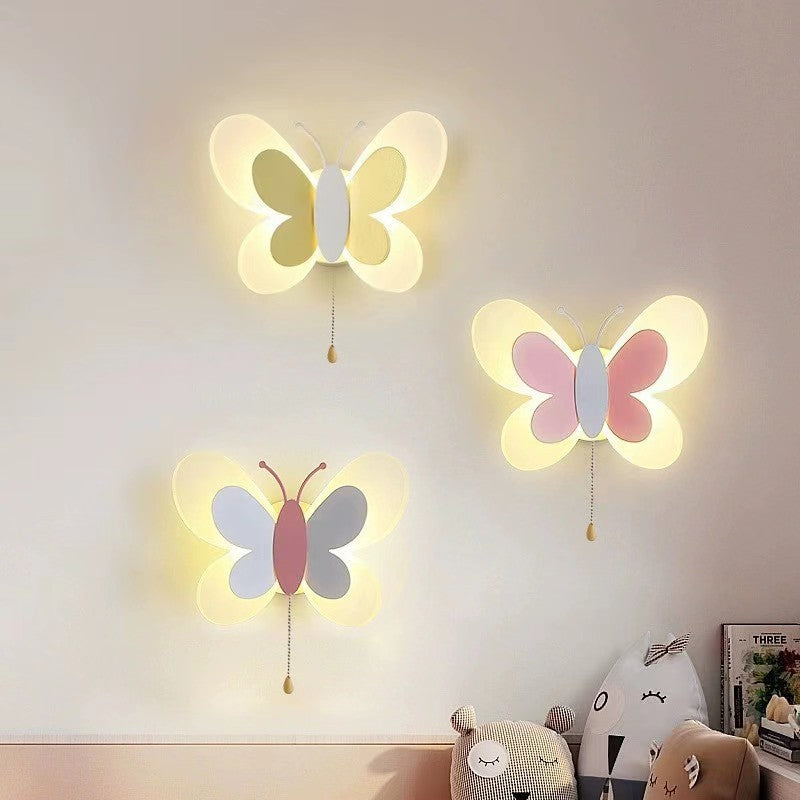 Moderne Art Deco Schmetterling Form Acryl Eisen LED Wand Leuchte Lampe Für Schlafzimmer 