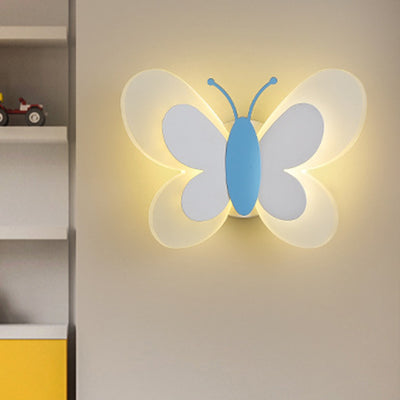 Moderne Art Deco Schmetterling Form Acryl Eisen LED Wand Leuchte Lampe Für Schlafzimmer 