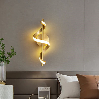 Moderne minimalistische runde Linie Biege Acryl Eisen LED Wandleuchte Lampe für Schlafzimmer 