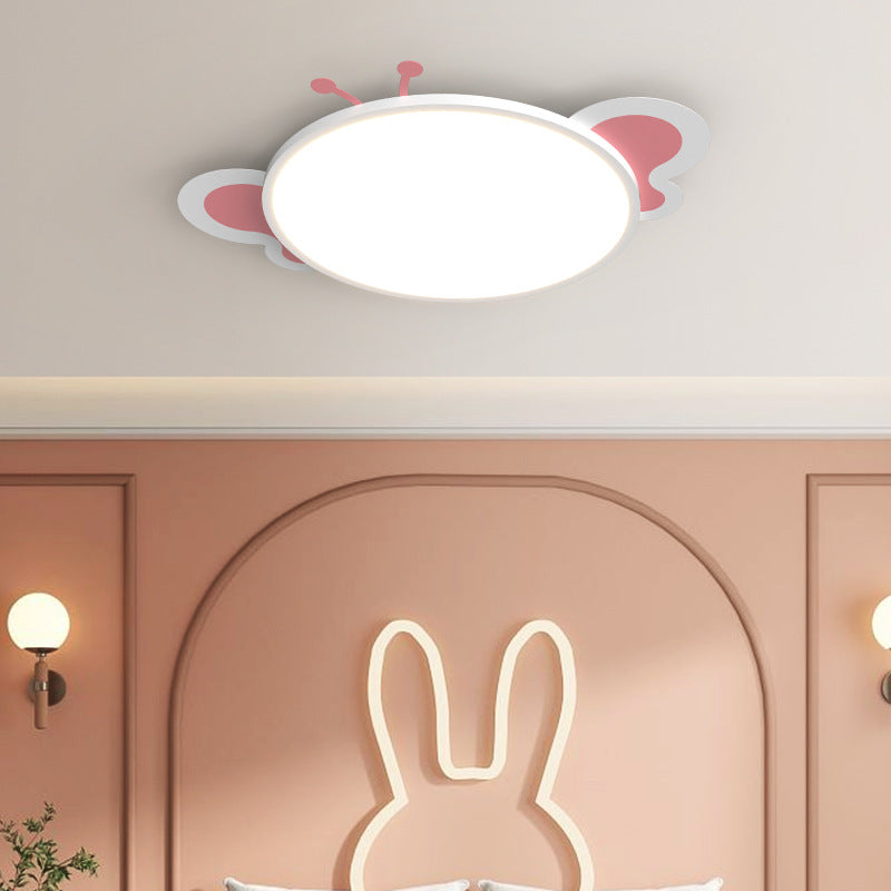 Modern Minimalist Round Butterfly Shape PS Iron Aluminum LED Flush Mount Ceiling Light For Bedroom