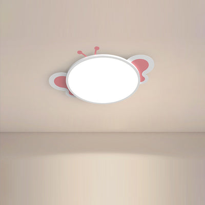 Modern Minimalist Round Butterfly Shape PS Iron Aluminum LED Flush Mount Ceiling Light For Bedroom