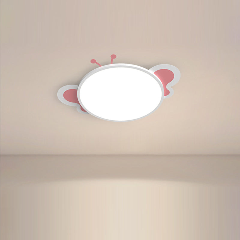 Modern Minimalist Round Butterfly Shape PS Iron Aluminum LED Flush Mount Ceiling Light For Bedroom