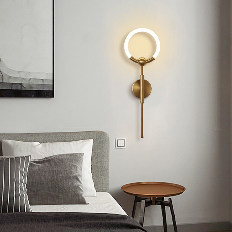 Moderne Luxus Runde Bar Acryl Eisen LED Wand Leuchte Lampe Für Wohnzimmer 