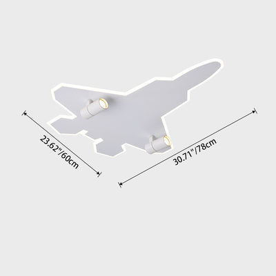 Modern Art Deco Airplane Shape Acrylic Iron LED Kids Flush Mount Ceiling Light For Bedroom