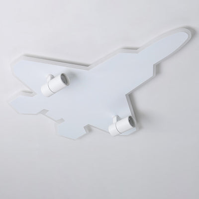 Modern Art Deco Airplane Shape Acrylic Iron LED Kids Flush Mount Ceiling Light For Bedroom