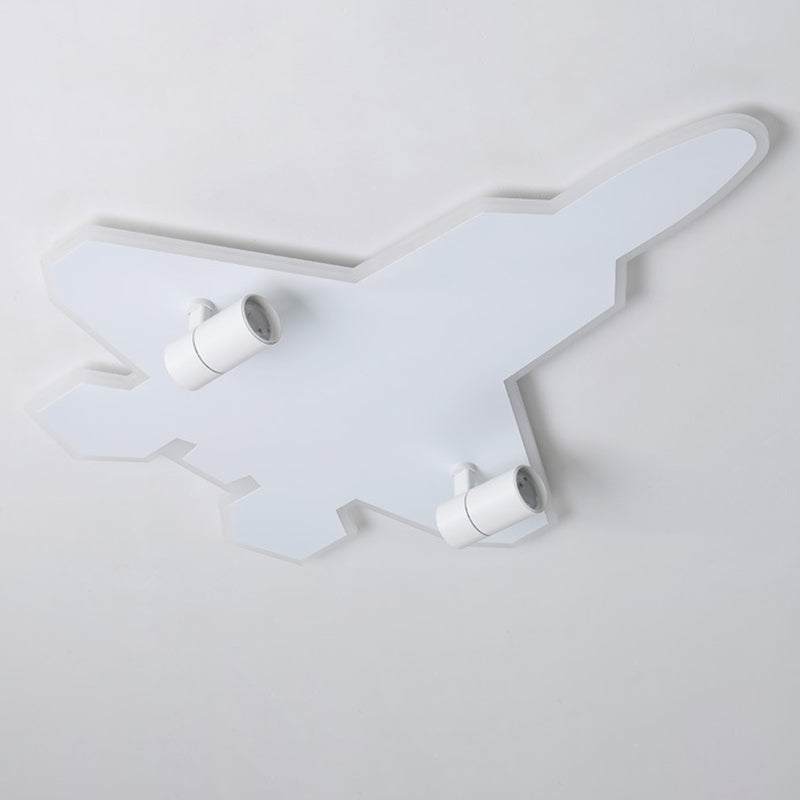 Modern Art Deco Airplane Shape Acrylic Iron LED Kids Flush Mount Ceiling Light For Bedroom