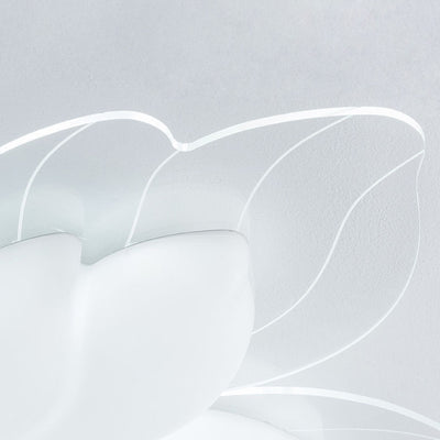 Modern Minimalist Cream Petal Flower Acrylic Iron LED Flush Mount Ceiling Light For Living Room