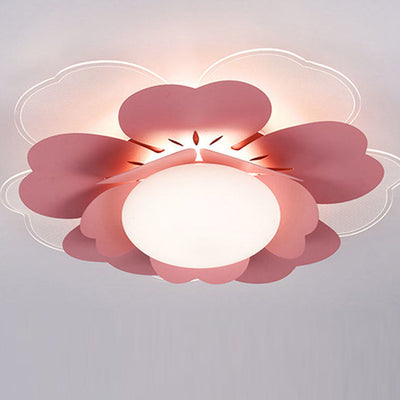 Zeitgenössische kreative Lotus Runde Acryl Eisen LED Unterputz Deckenleuchte für Wohnzimmer 