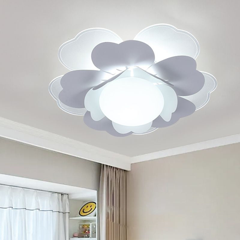 Zeitgenössische kreative Lotus Runde Acryl Eisen LED Unterputz Deckenleuchte für Wohnzimmer 