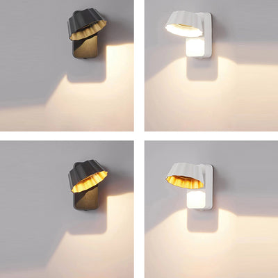 Modern Minimalist Distressed Round Square Aluminum LED Wall Sconce Lamp For Garden