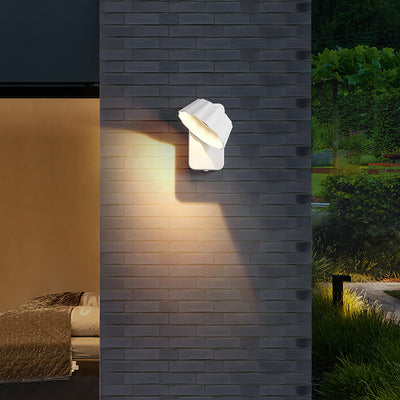 Modern Minimalist Distressed Round Square Aluminum LED Wall Sconce Lamp For Garden