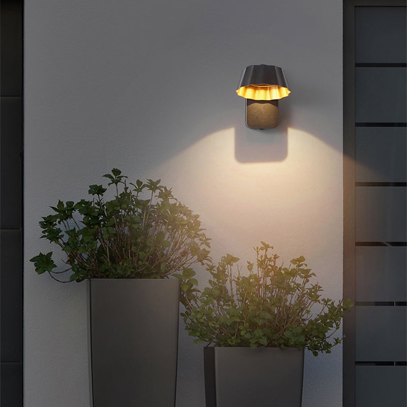 Modern Minimalist Distressed Round Square Aluminum LED Wall Sconce Lamp For Garden