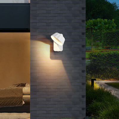 Modern Minimalist Distressed Round Square Aluminum LED Wall Sconce Lamp For Garden