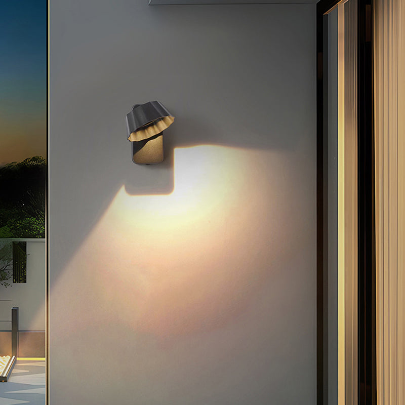 Modern Minimalist Distressed Round Square Aluminum LED Wall Sconce Lamp For Garden