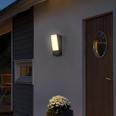 Modern Minimalist Tilted Rectangle Aluminum LED Wall Sconce Lamp For Garden